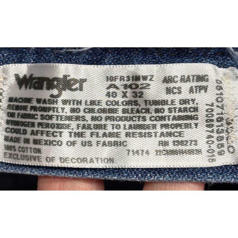 Wrangler FR Jeans Mens 40x32 Blue Relaxed Fit Flame Resistant NFPA 2112 Workwear - Picture 6 of 13